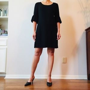Ann Taylor Loft elbow bishop sleeve black dress